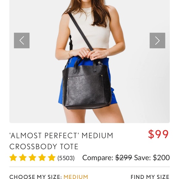 Portland Leather Black Embossed Tote - Picture 2 of 12